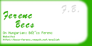 ferenc becs business card